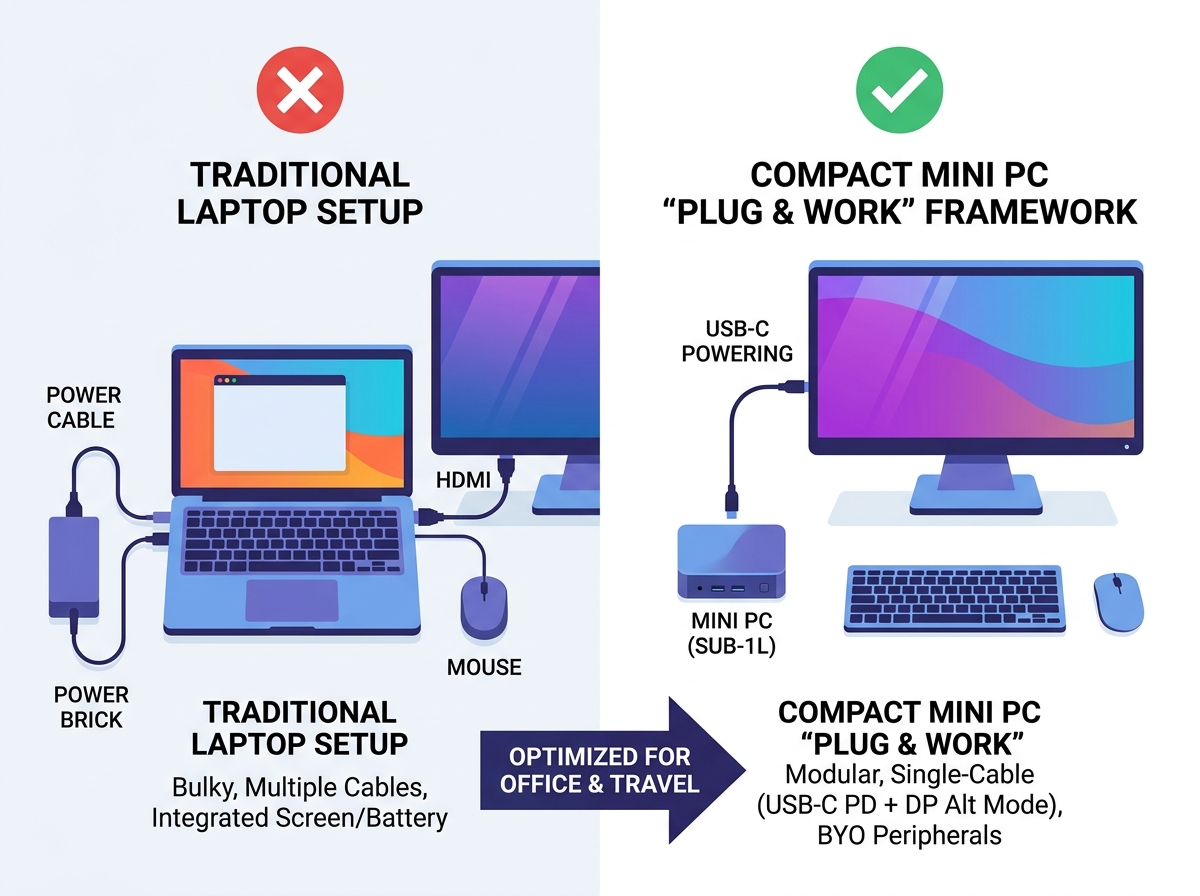 An&aacute;lisis de portabilidad de mini PC compacta