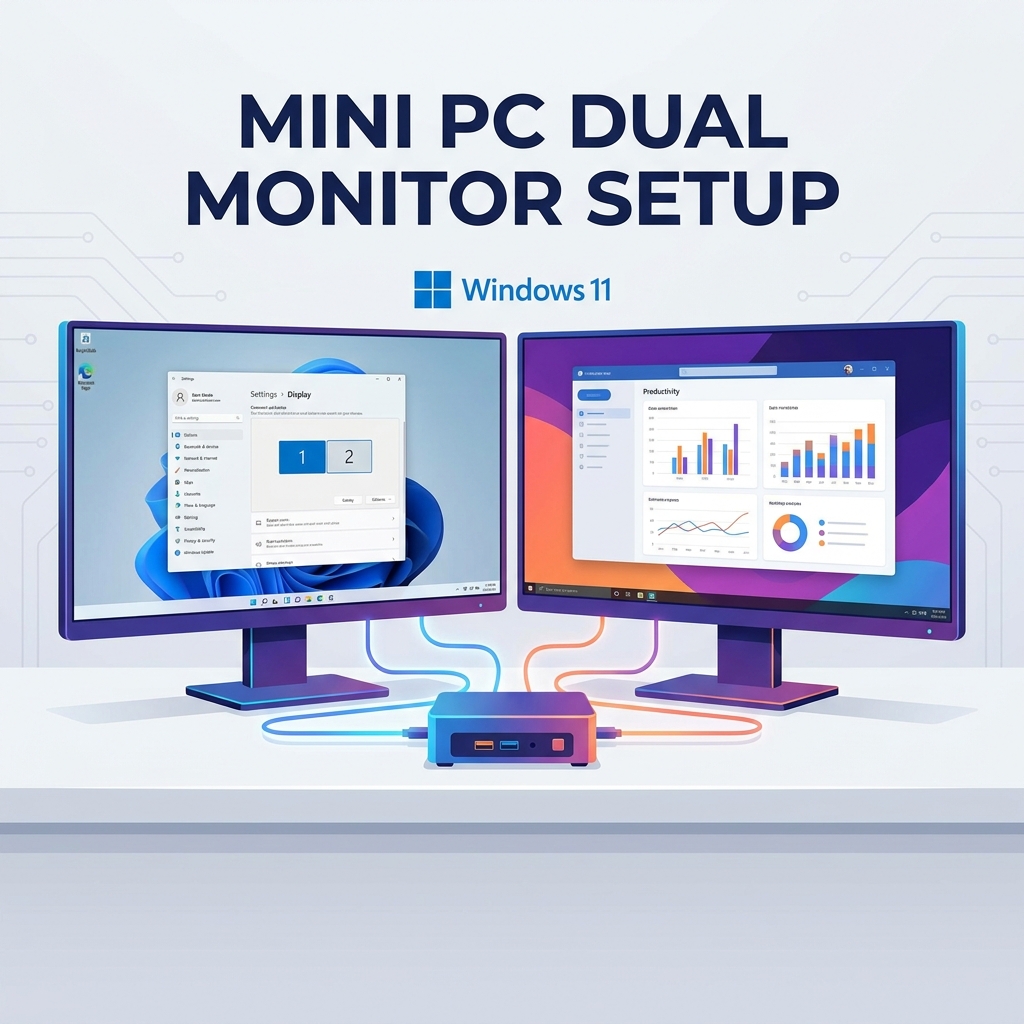C&oacute;mo configurar monitores duales en una mini PC con Windows 11